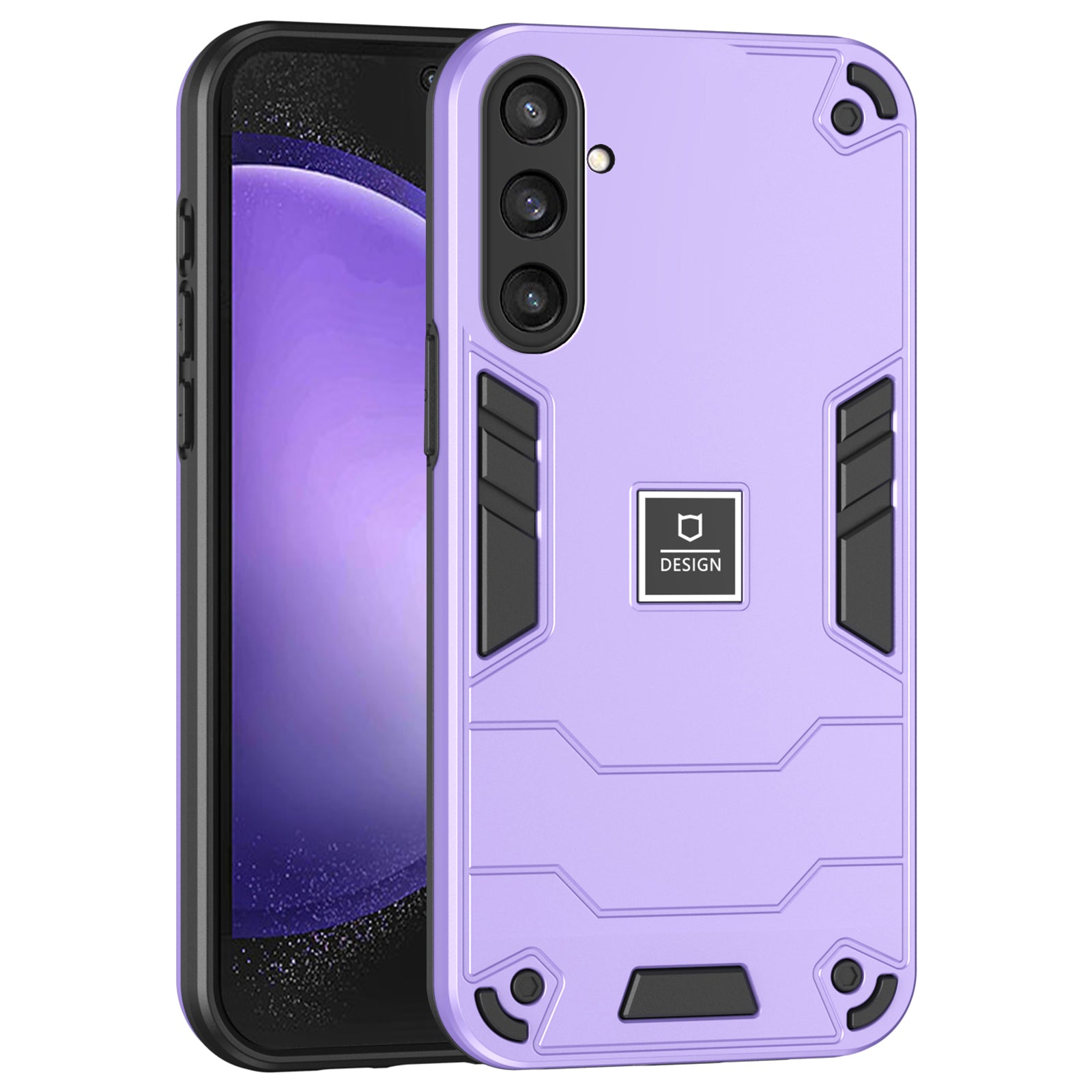For Samsung Galaxy S23 FE Case Armor Hard PC + Soft TPU Phone Cover - Purple For Samsung Galaxy S23 FE Case Armor Hard PC + Soft TPU Phone Cover - Purple